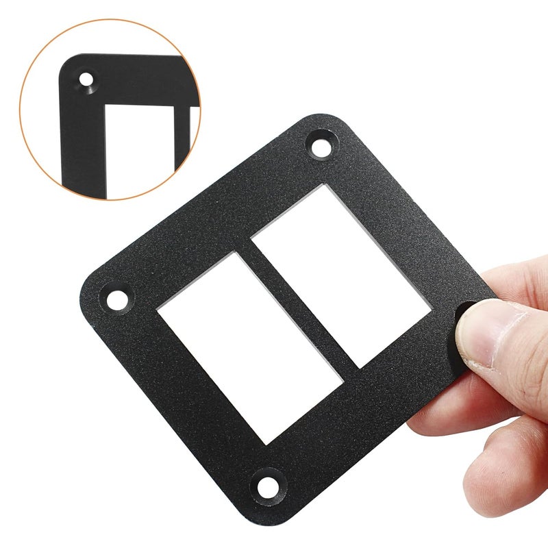 Coufce 2 Gang Black Switch Shell Bracket， Anodized Aluminium Rocker Switch Panel Housing Holder for Car Boat Marine Trailer Truck RV SUV ATV UTV（with Screws） - Image 3
